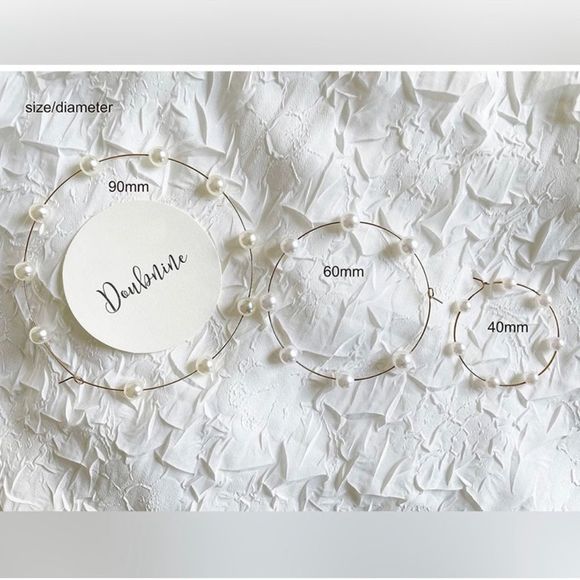 Pearl Hoops (Gold Hardware) - Picture 5 of 5